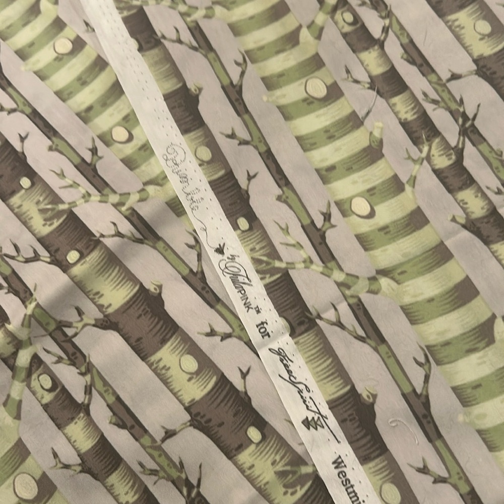 Tula Pink Bumble Forest Stripe. Half yard green